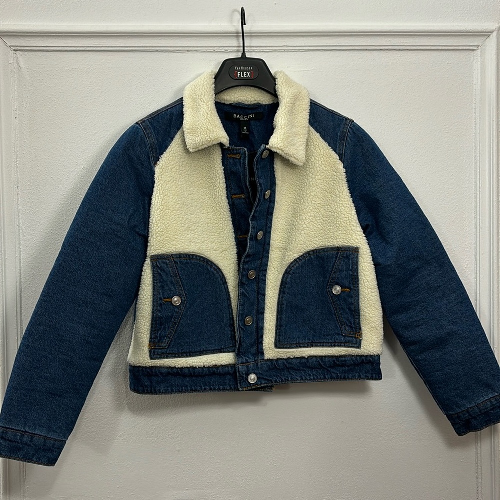 NWT Baccini Denim Shearling Jacket - Quilted Interior